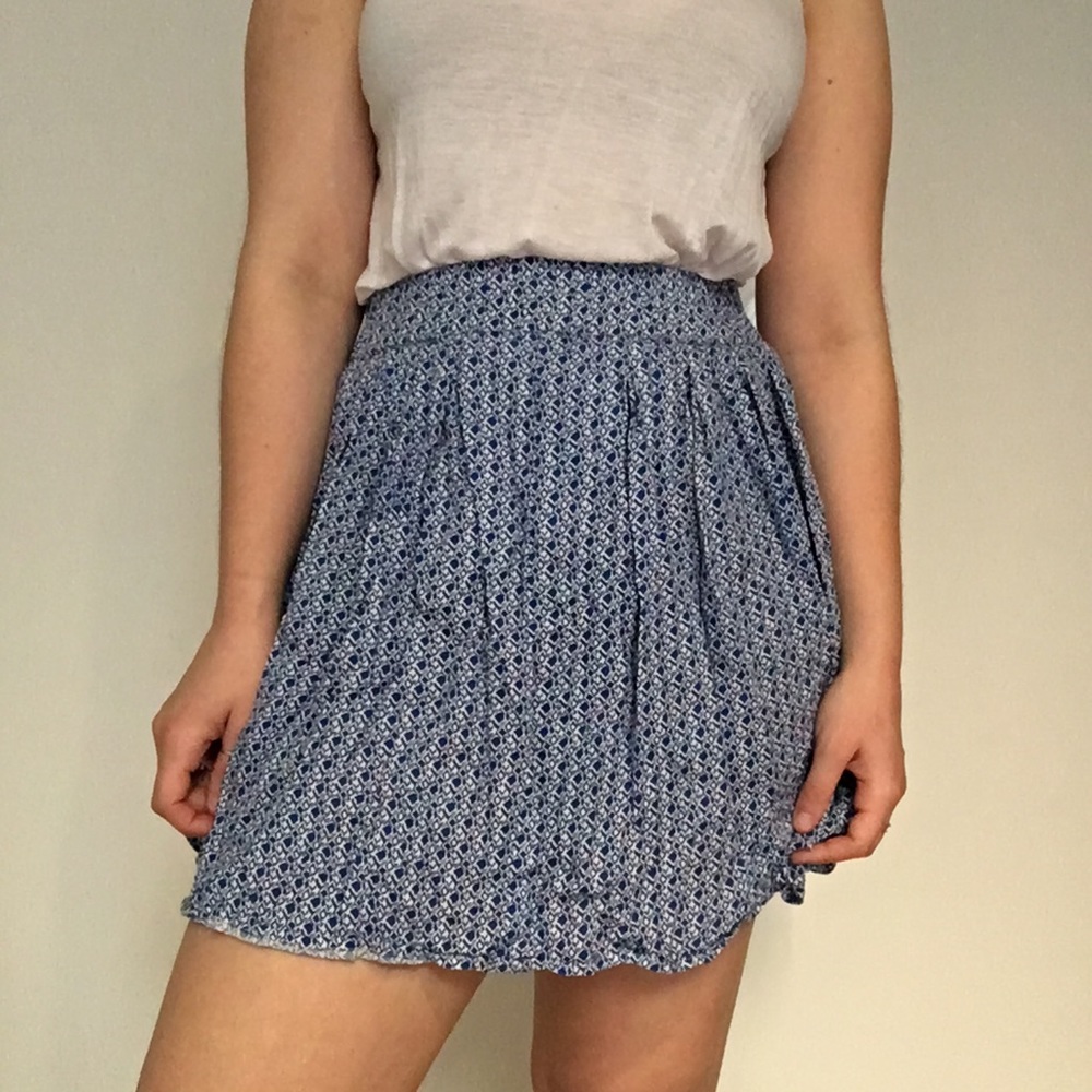 3 for $10 •  Blue patterned skater skirt